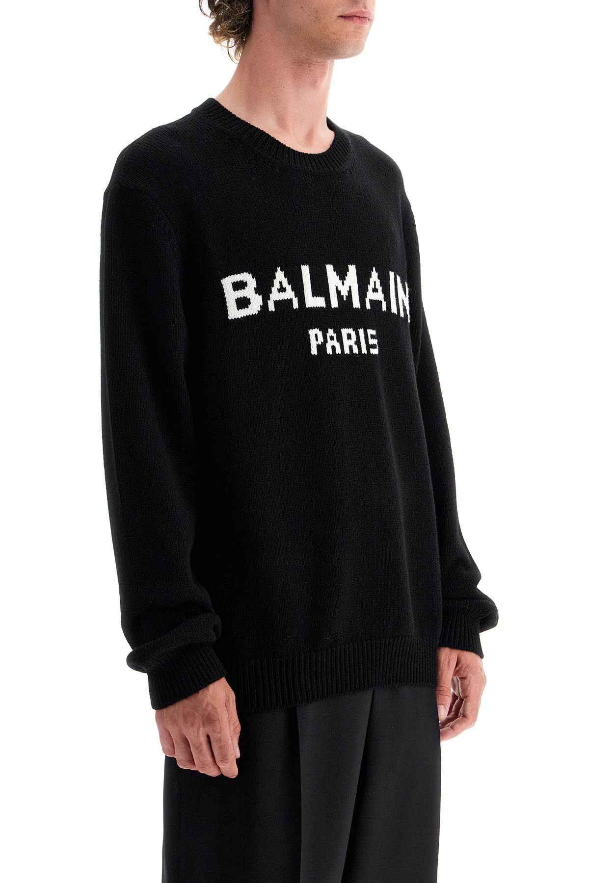Balmain Oversized Branded Sweater   Black