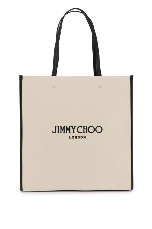 Jimmy Choo N/S Canvas Tote Bag   Bianco