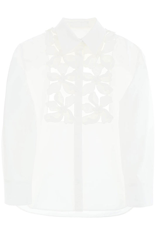 Valentino Garavani Embroidered Shirt In Compact Pop   White