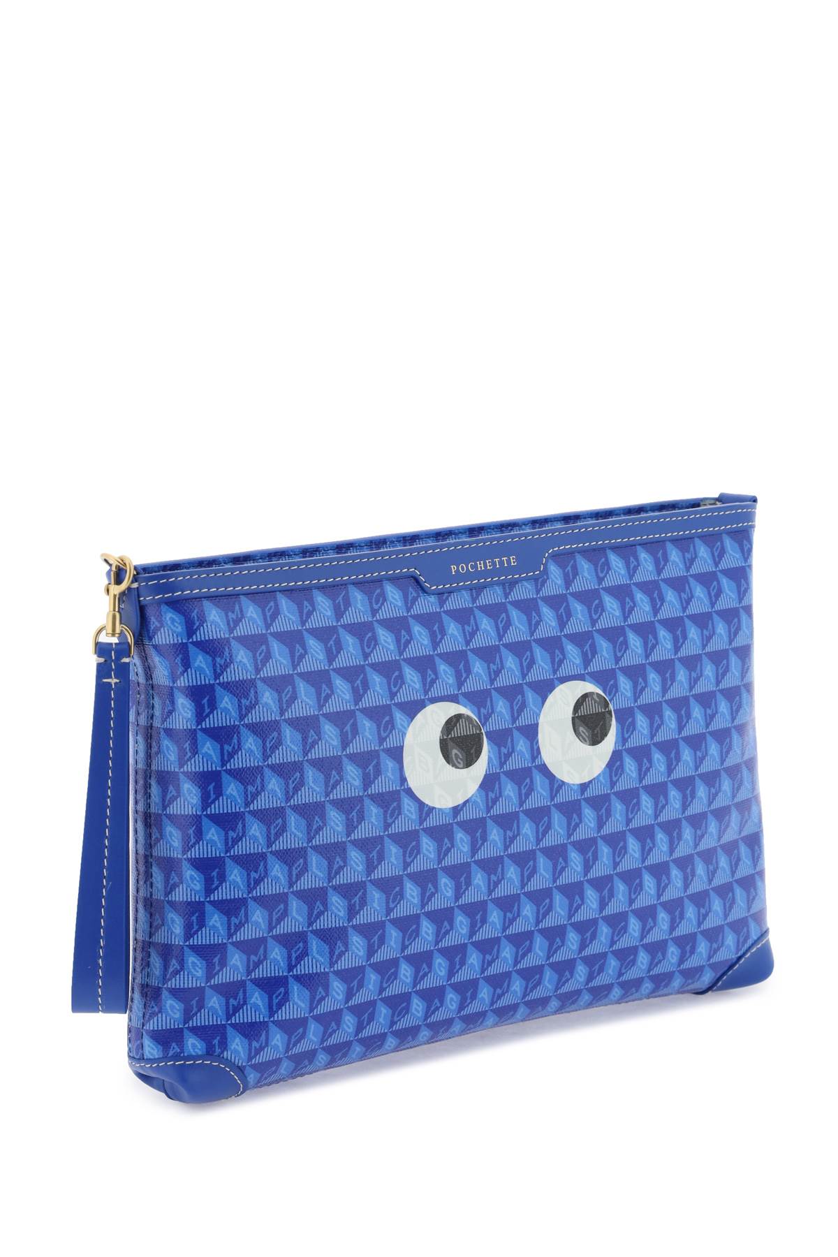 Anya Hindmarch I Am A Plastic Bag Eyes Pochette   Blu