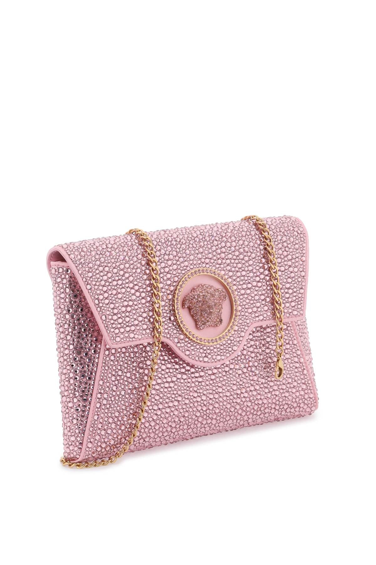 Versace la medusa envelope clutch with crystals