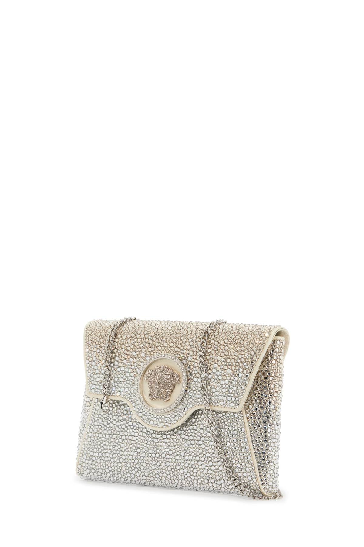 Versace la medusa envelope clutch with crystals