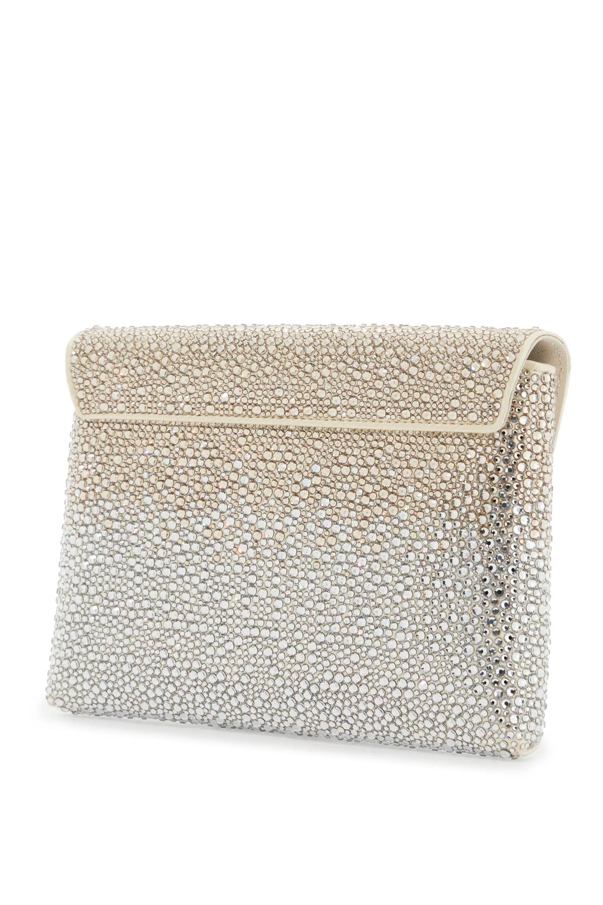 Versace la medusa envelope clutch with crystals