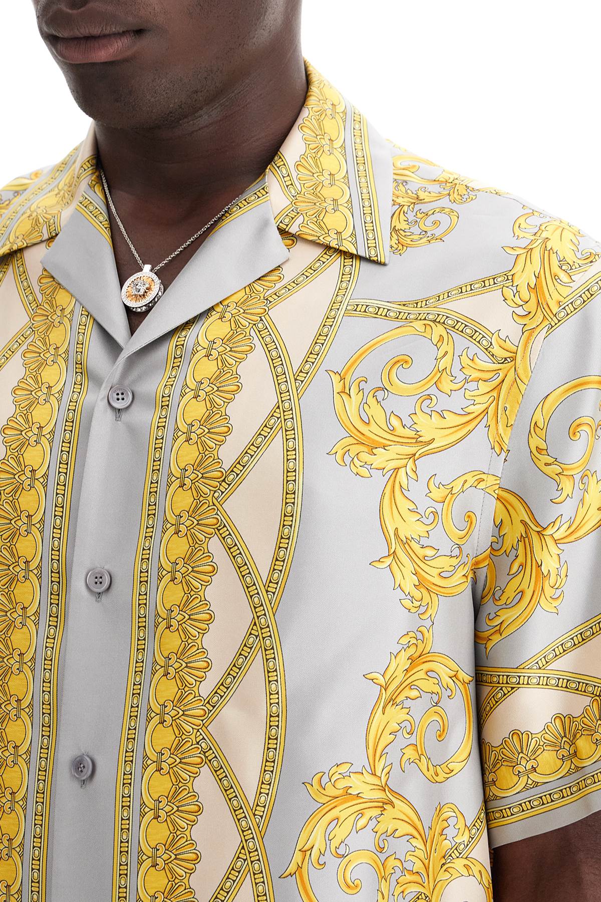 Versace 'printed silk bowling shirt from the gods' collection - VivaceVenus