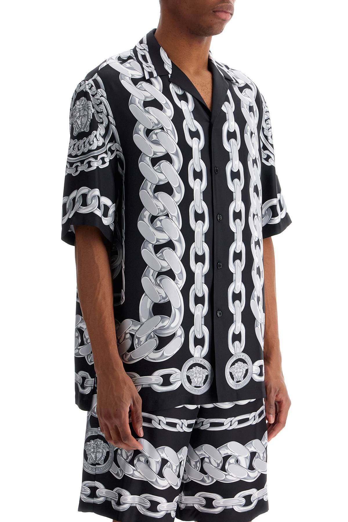 Versace 'printed silk medusa chains bowling shirt - VivaceVenus