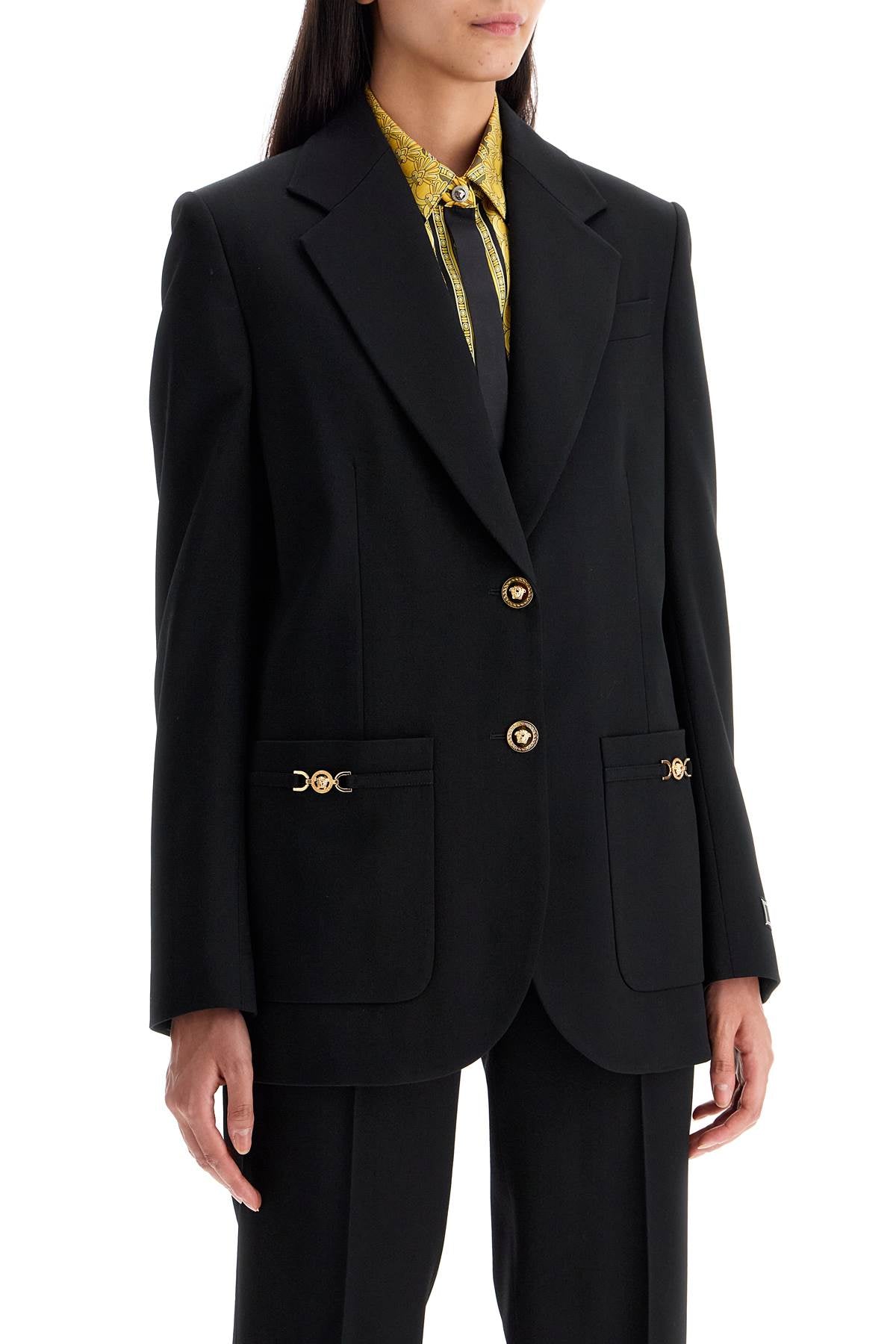 Versace single-breasted wool stretch blazer - VivaceVenus