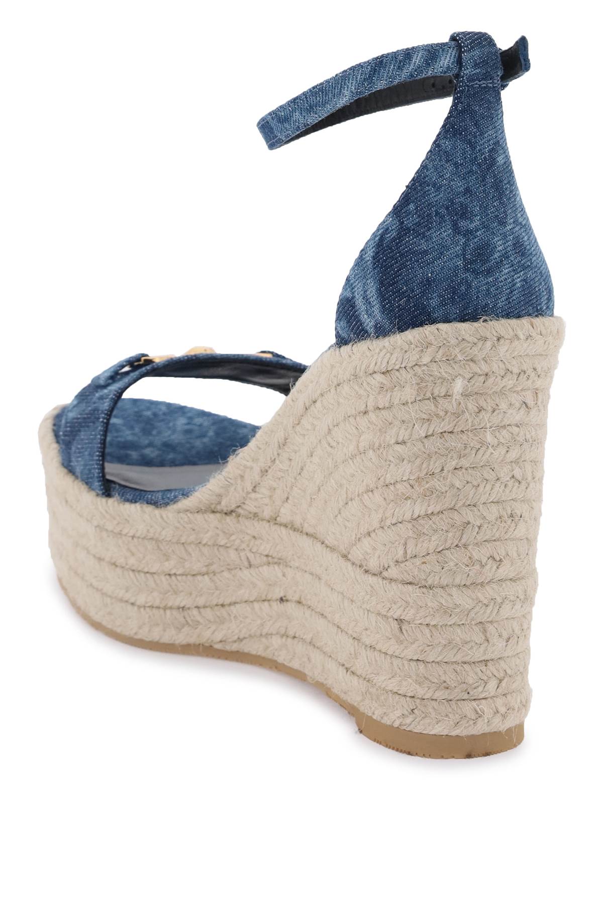 Versace denim barocco wedge sandals - VivaceVenus