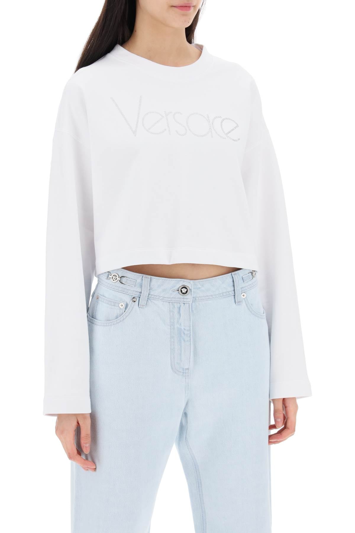 Versace "cropped sweatshirt with rhinestone - VivaceVenus