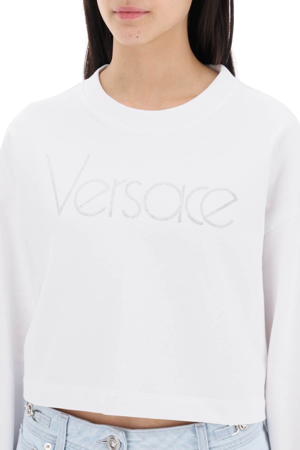 Versace "cropped sweatshirt with rhinestone - VivaceVenus