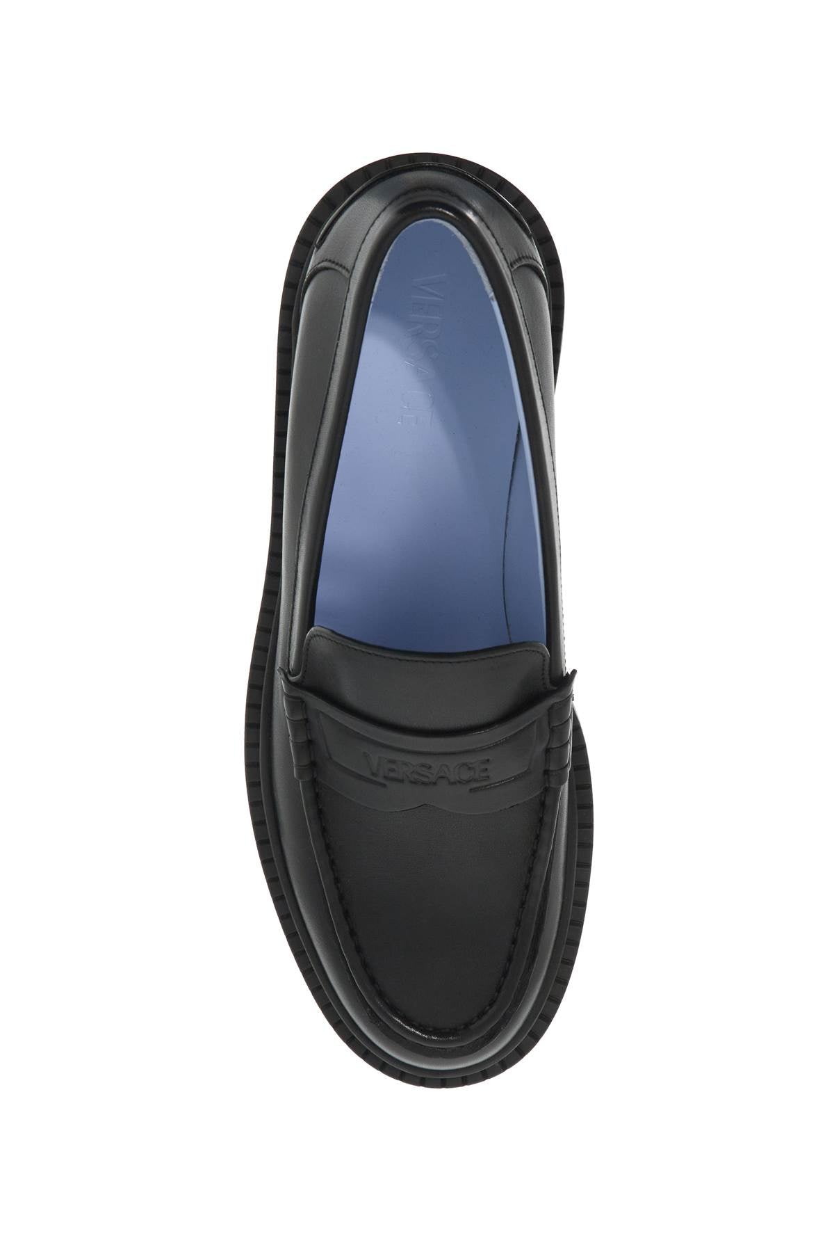 Versace smooth leather adriano loafers in - VivaceVenus