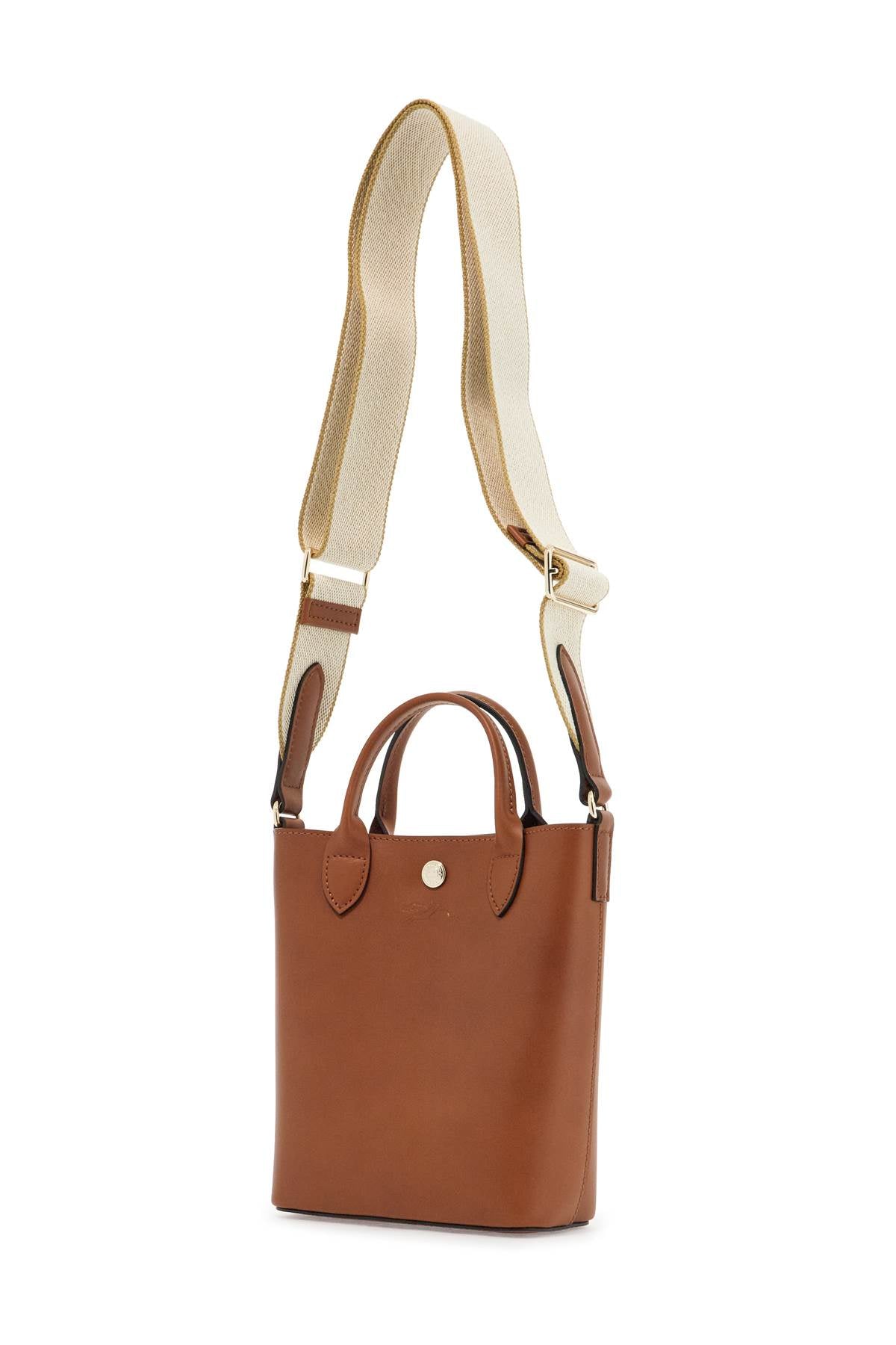 Longchamp cognac leather handbag with adjustable shoulder strap*** compact and minimalist - VivaceVenus