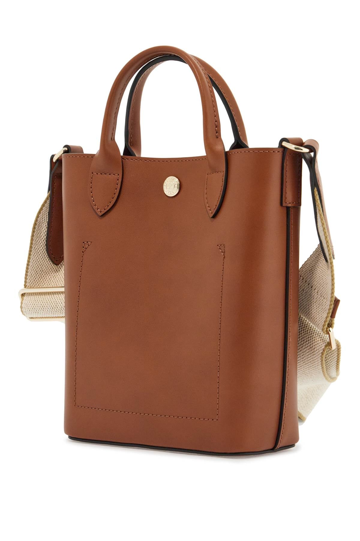 Longchamp cognac leather handbag with adjustable shoulder strap*** compact and minimalist - VivaceVenus