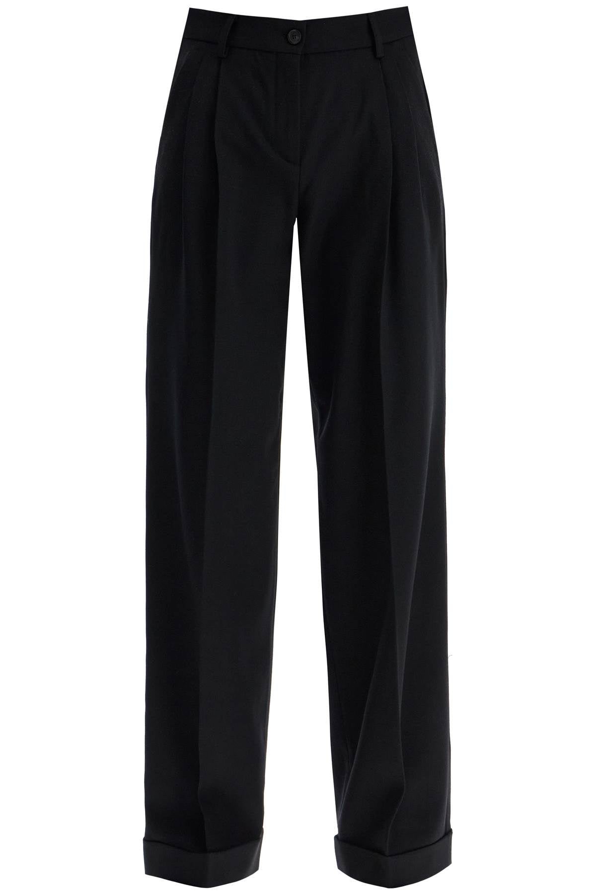 Pinko twill wide-leg trousers in pal - VivaceVenus