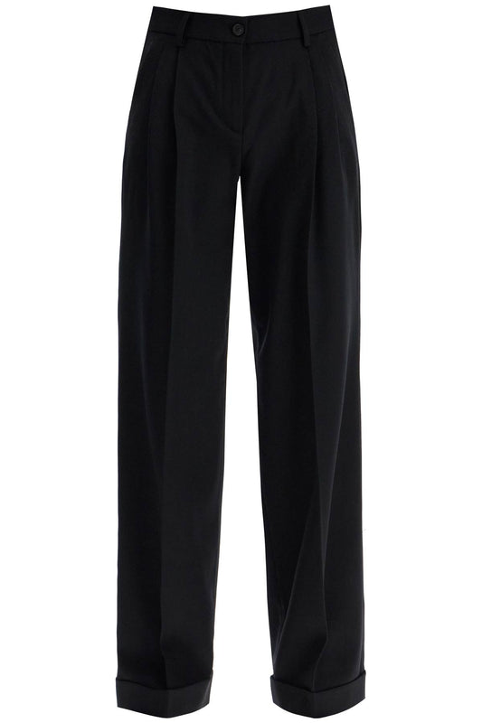 Pinko twill wide-leg trousers in pal - VivaceVenus