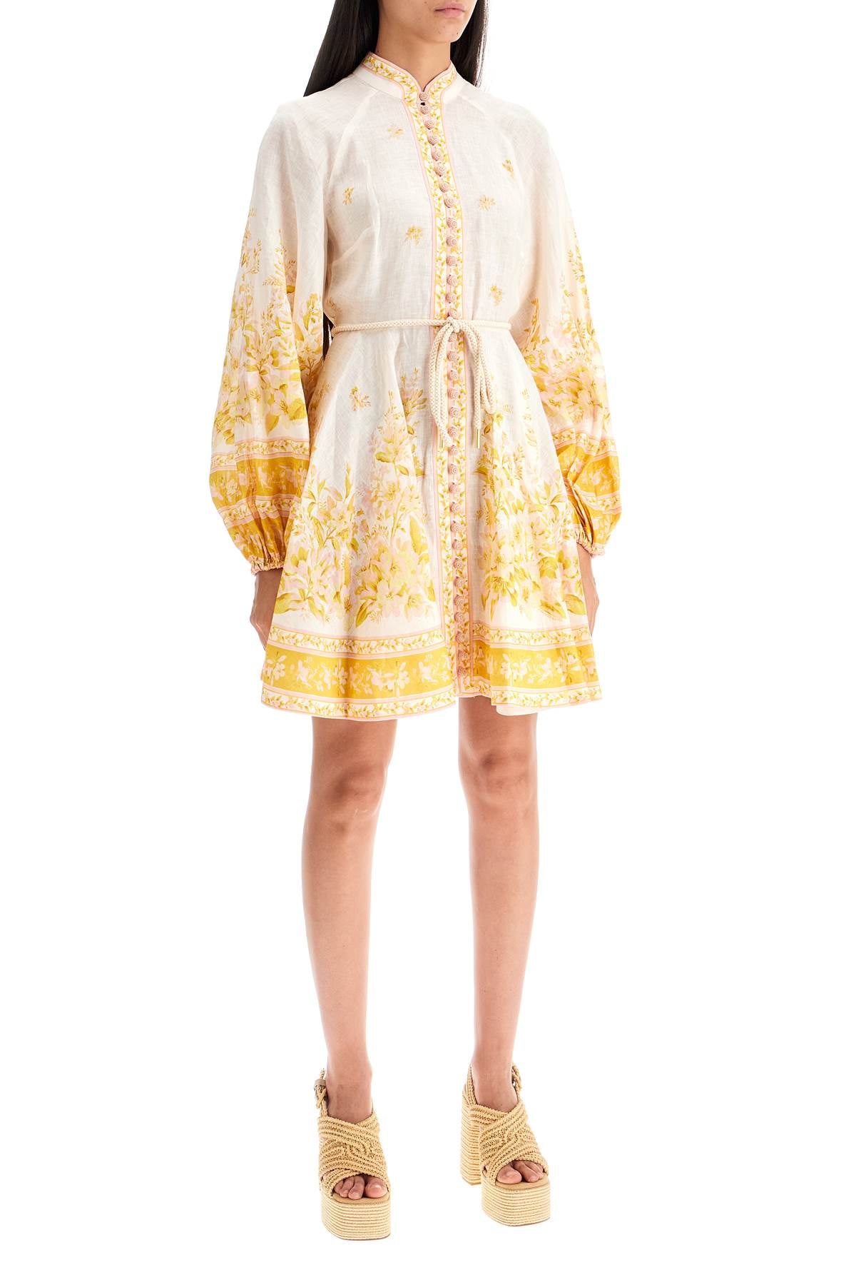 Zimmermann floral linen mini dress with - VivaceVenus