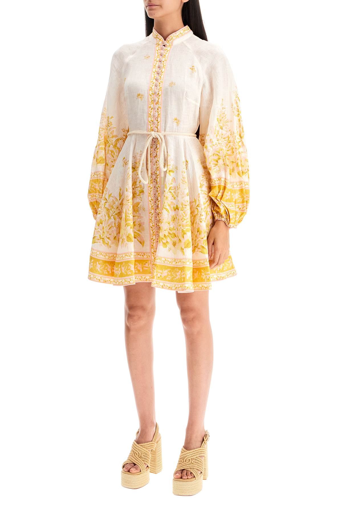 Zimmermann floral linen mini dress with - VivaceVenus