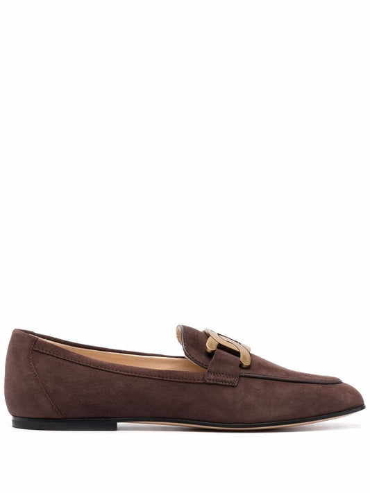 Tod's Flat Dark brown leather loafers shoe - VivaceVenus