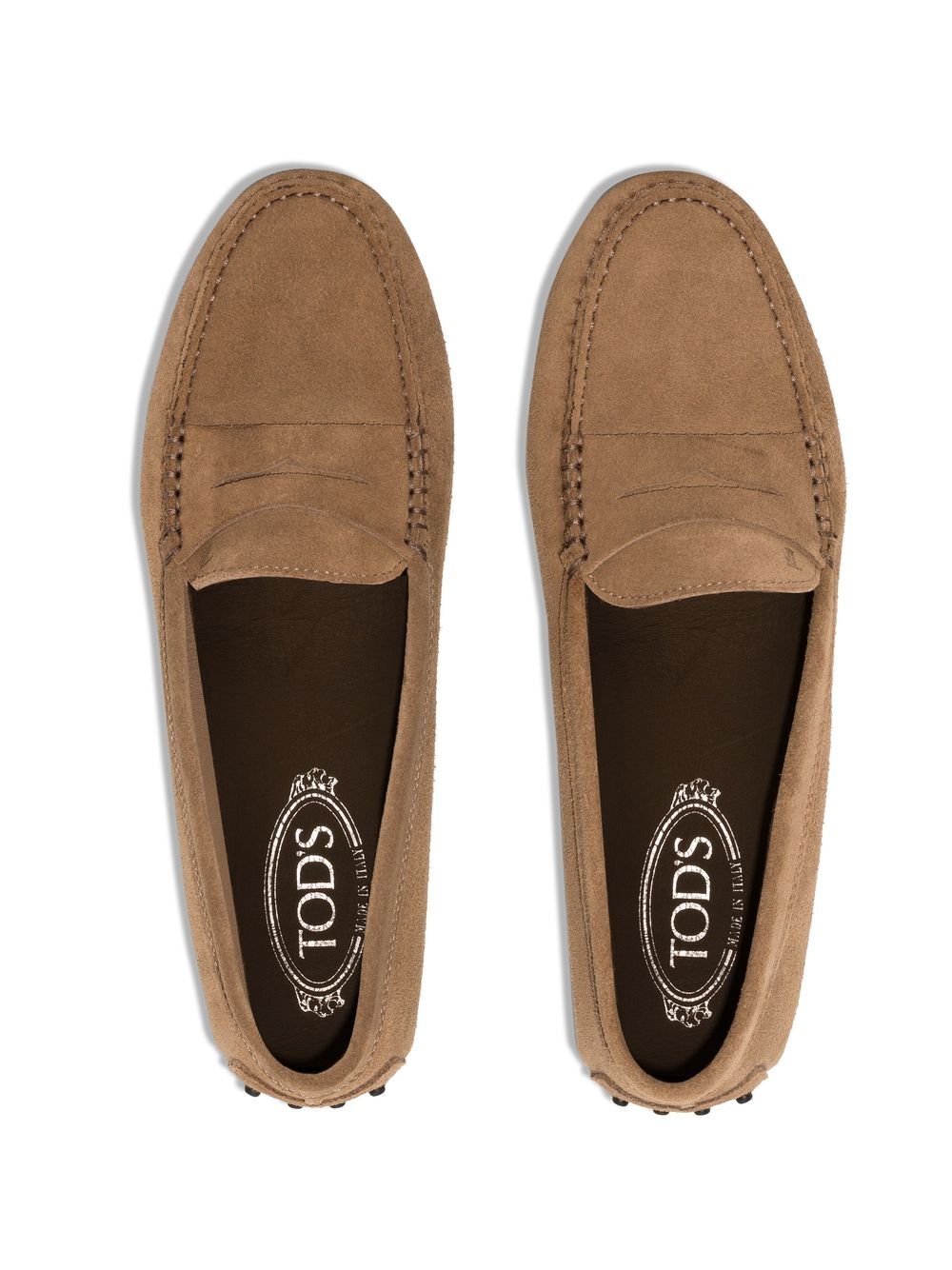 Tod's Flat almond toe loafers shoe Beige - VivaceVenus