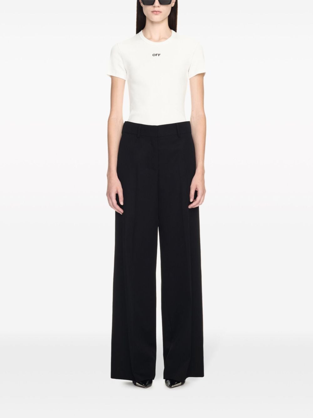 Off White Trousers Black - VivaceVenus