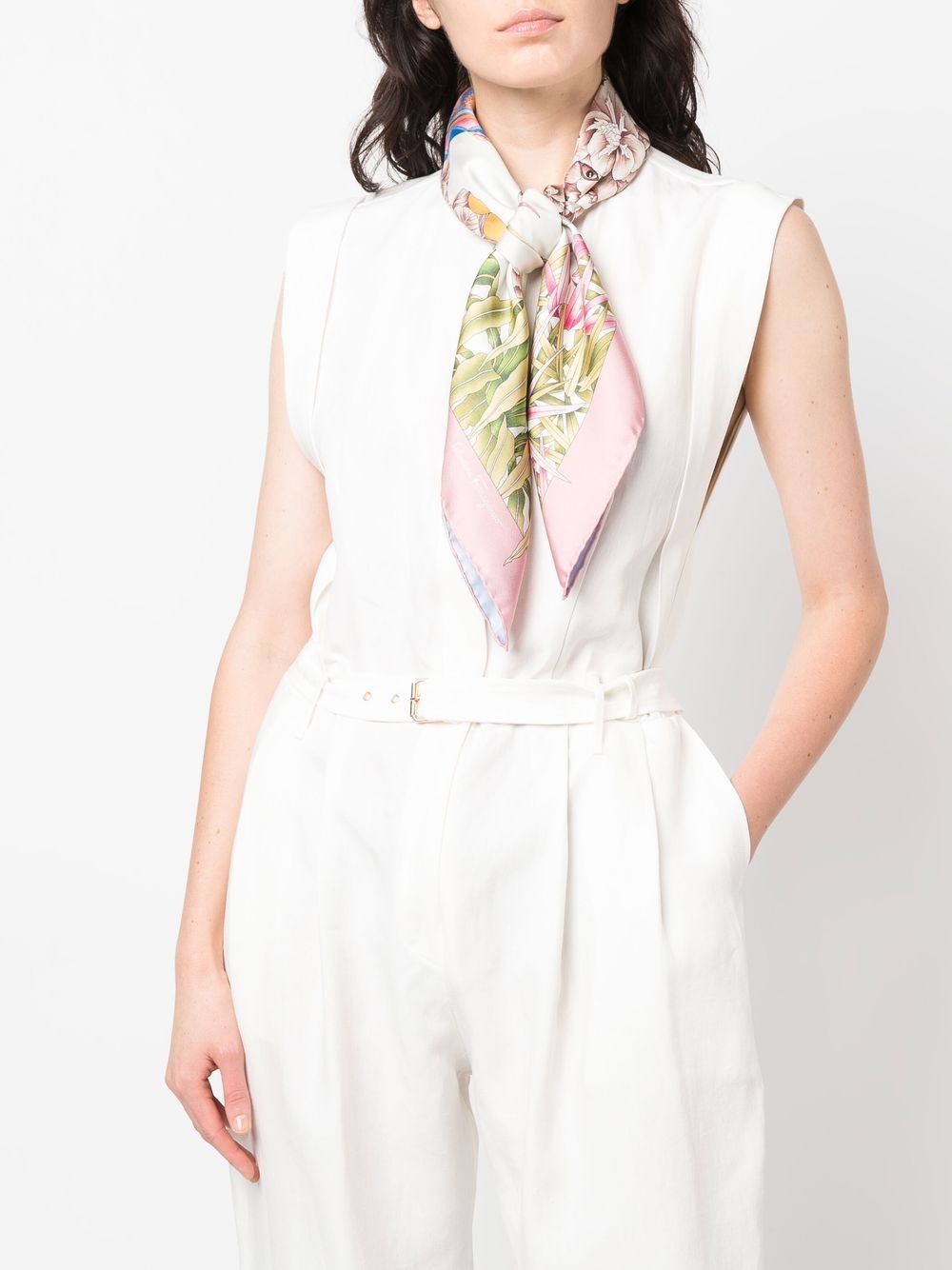 Ferragamo Scarfs White - VivaceVenus