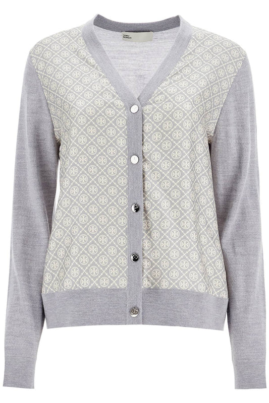 Tory Burch silk insert cardigan with eight - VivaceVenus