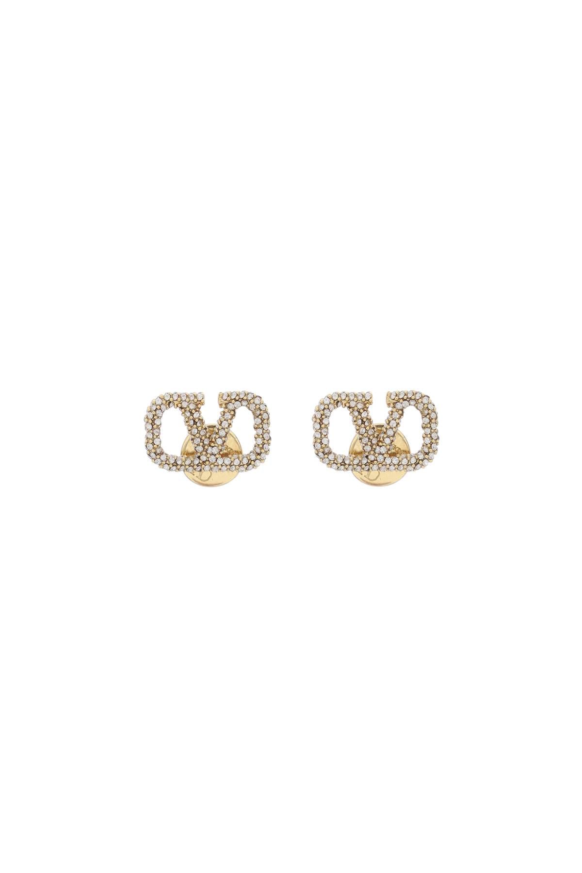 Valentino Garavani Vlogo Signature Earrings With Swarovski® Crystals   Gold