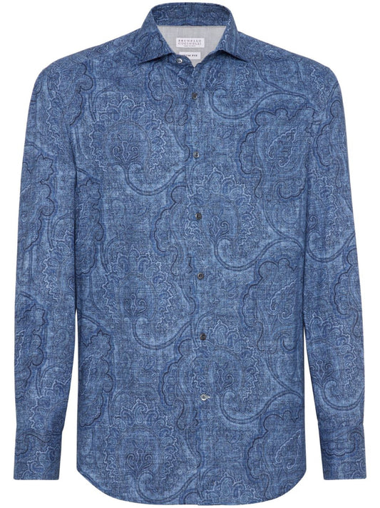 Brunello Cucinelli Shirts Blue - VivaceVenus