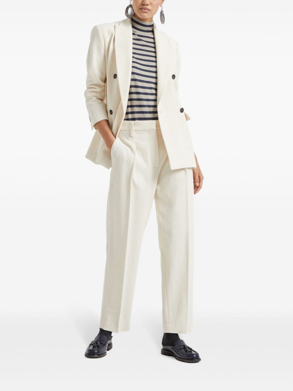 Brunello Cucinelli Trousers White - VivaceVenus