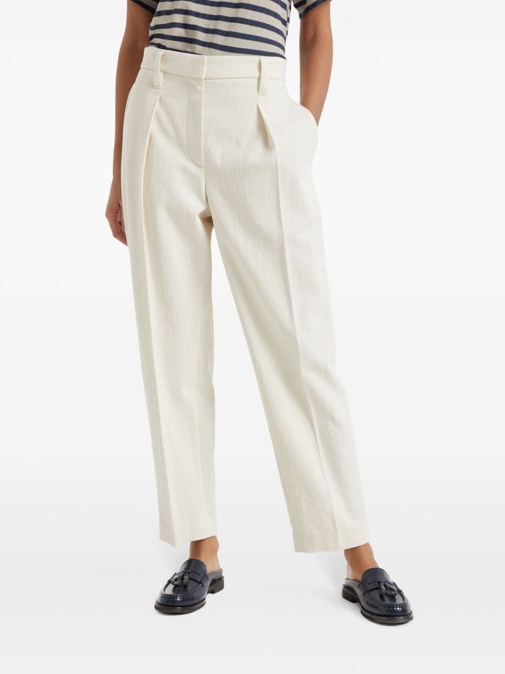 Brunello Cucinelli Trousers White - VivaceVenus