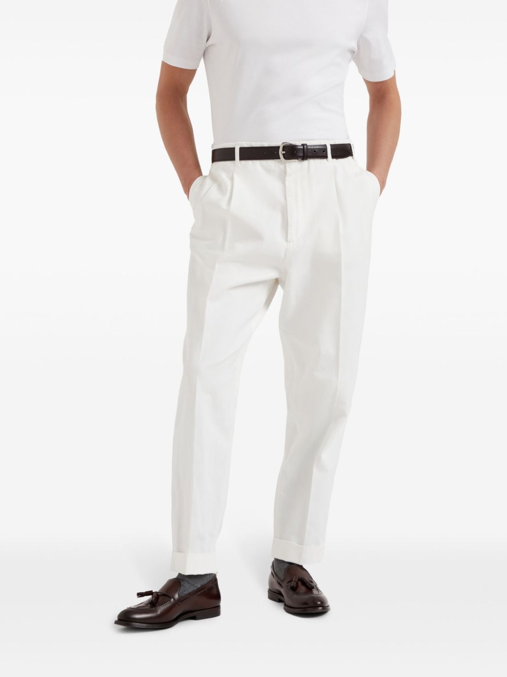 Brunello Cucinelli Trousers White - VivaceVenus