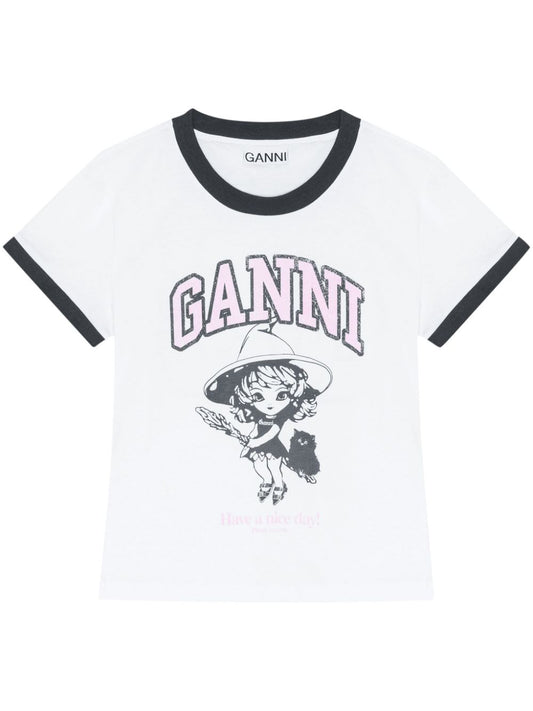 GANNI T-shirts and Polos White