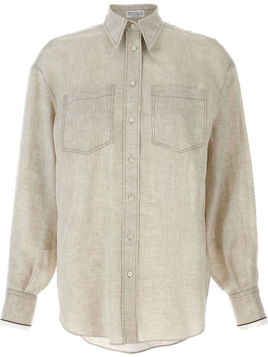 Brunello Cucinelli Shirts Beige - VivaceVenus