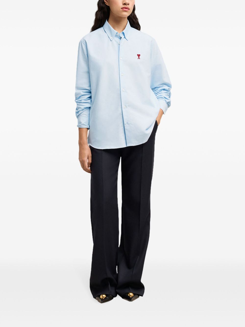 Ami Paris Shirts Clear Blue