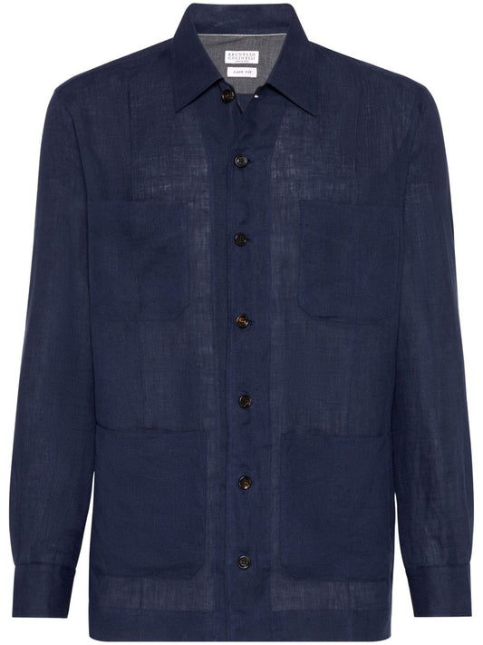 Brunello Cucinelli Shirts Blue