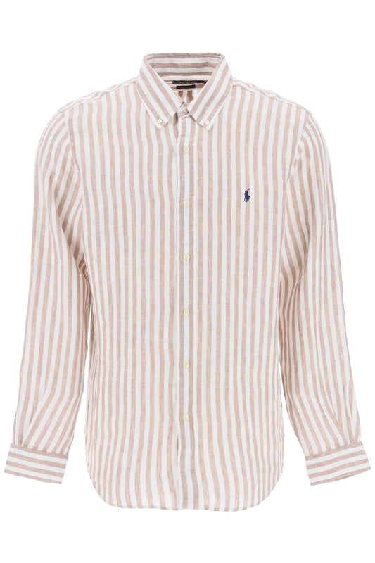 Polo Ralph Lauren Striped Custom Fit Shirt   White