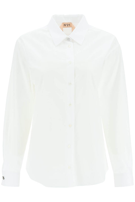 N.21 Shirt With Jewel Buttons   Bianco