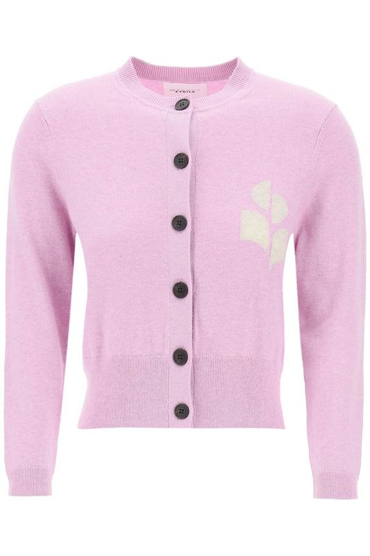 Isabel Marant Etoile Newton Cardigan With Logo Intarsia   Pink