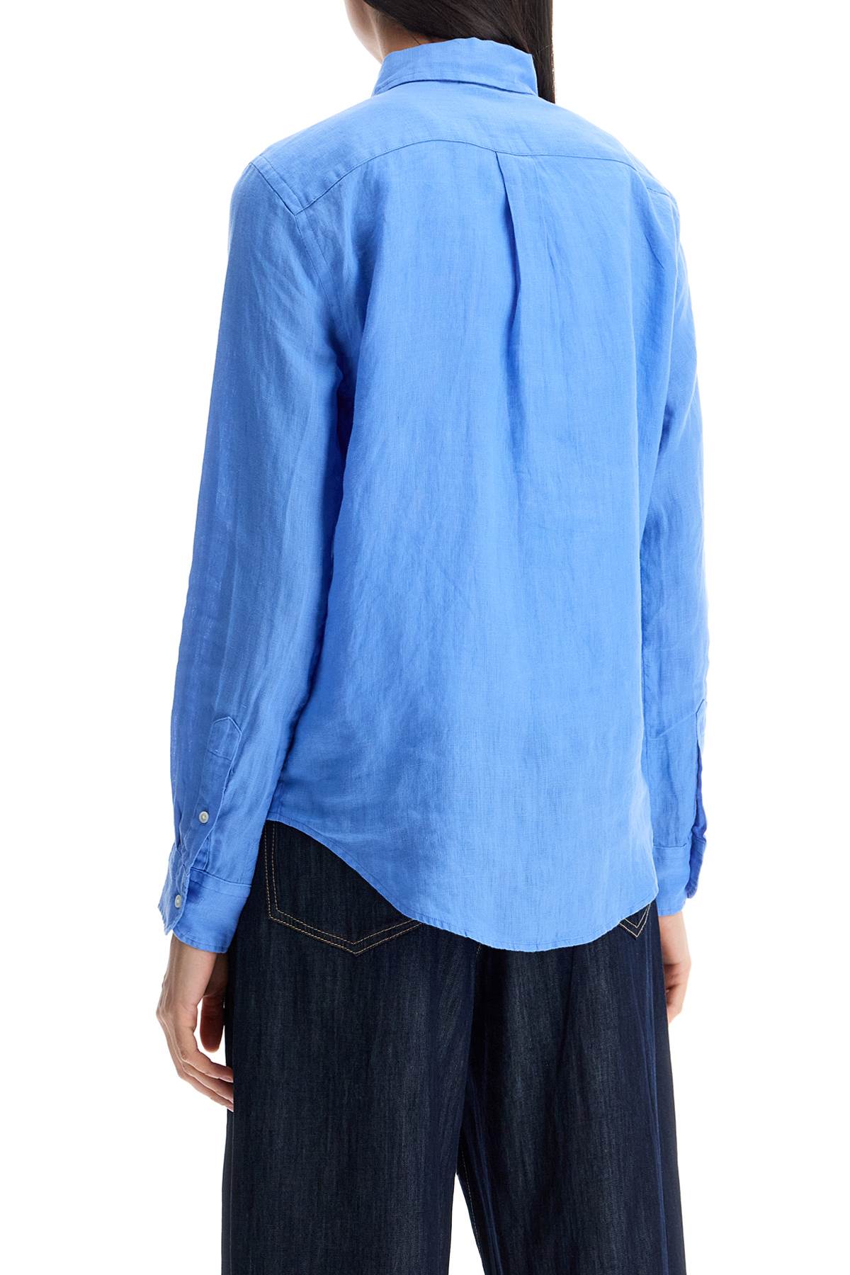 Polo Ralph Lauren long sleeve linen shirt harbor island blue for women - VivaceVenus