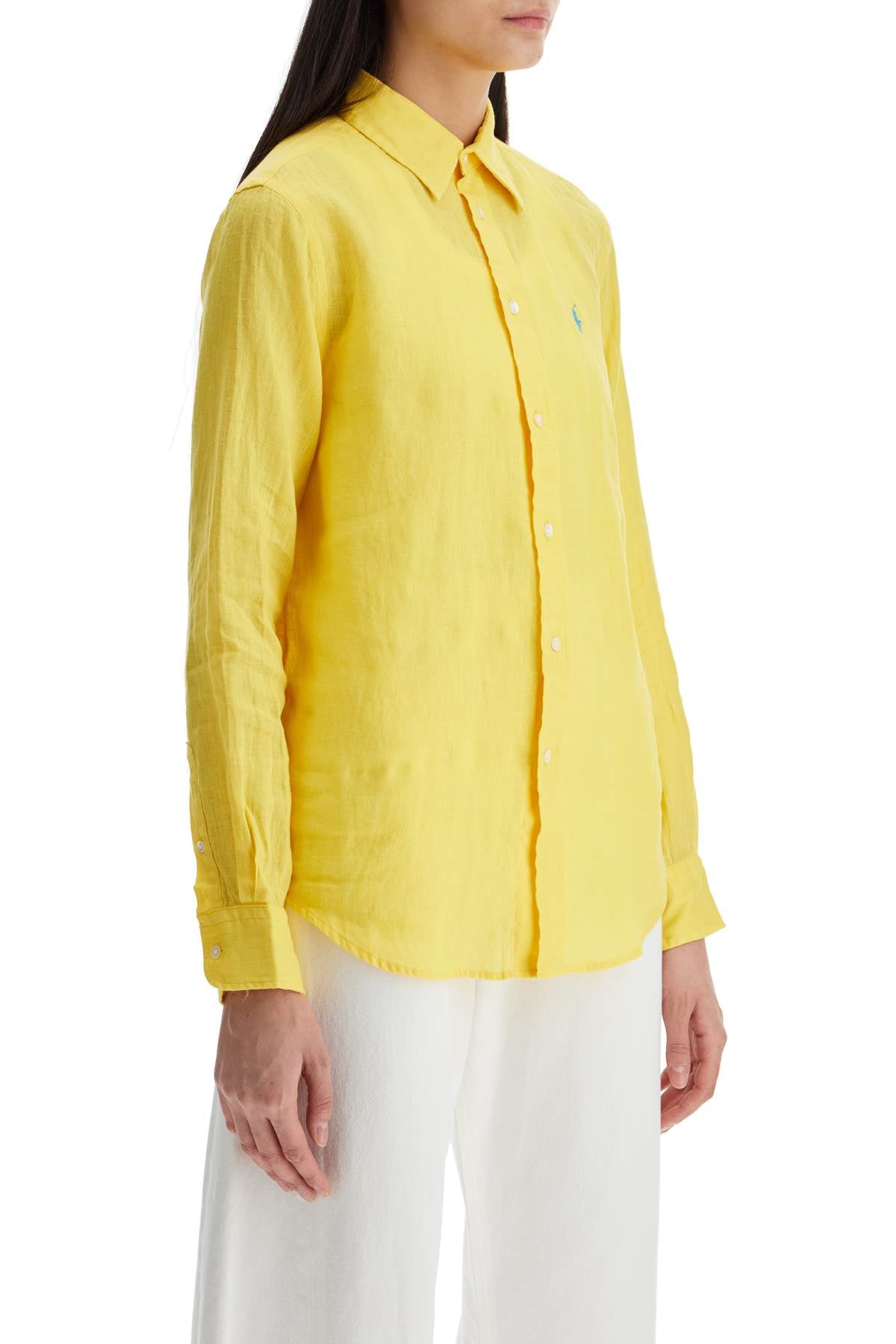 Polo Ralph Lauren long sleeve linen shirt yellow - VivaceVenus