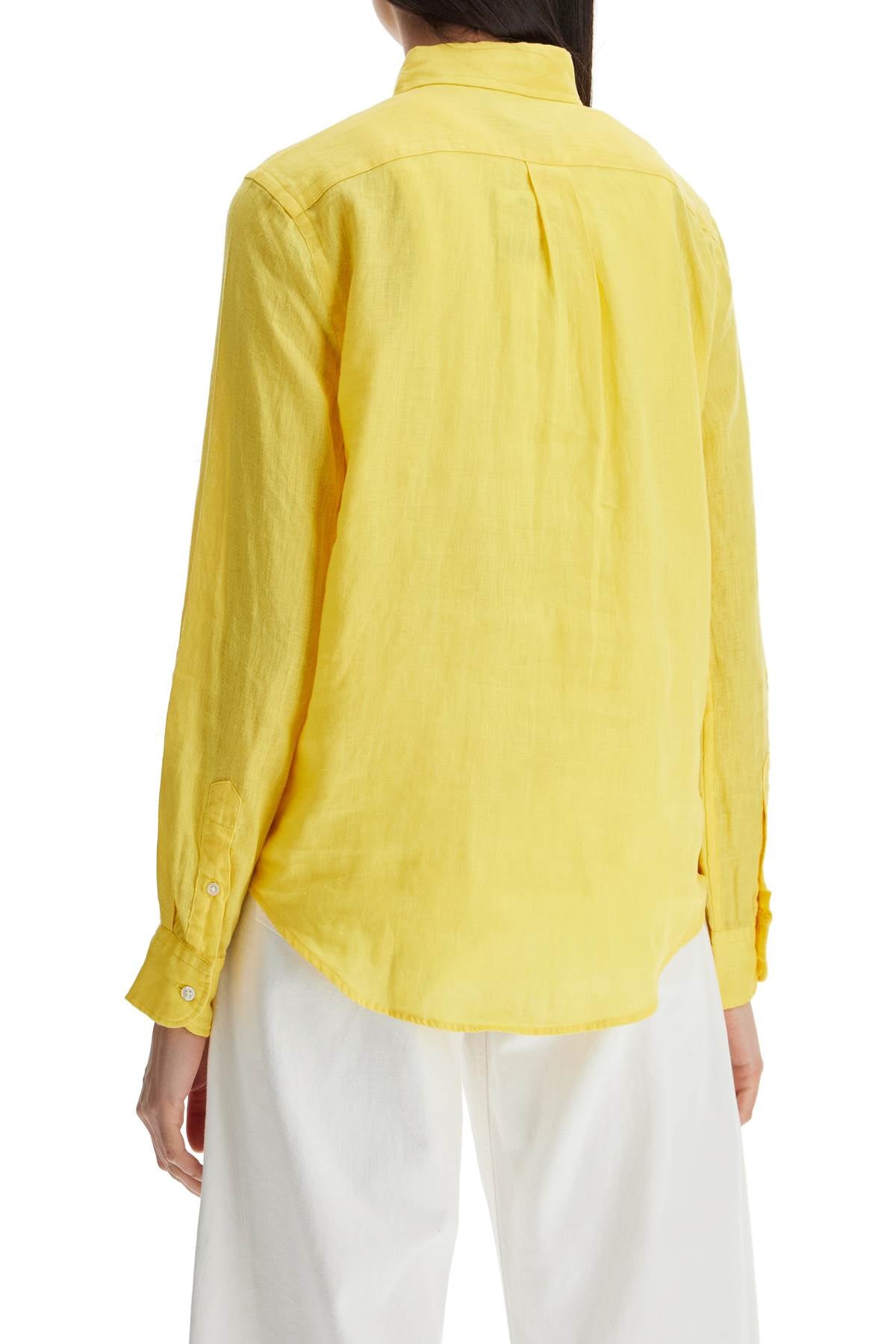 Polo Ralph Lauren long sleeve linen shirt yellow - VivaceVenus