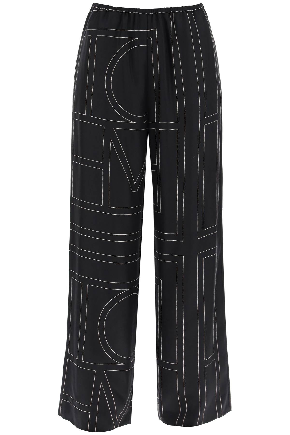 Toteme monogram silk pajama pants