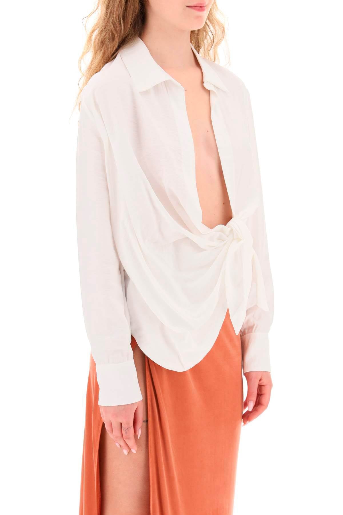 Jacquemus 'la chemise bahia' draped blouse - VivaceVenus