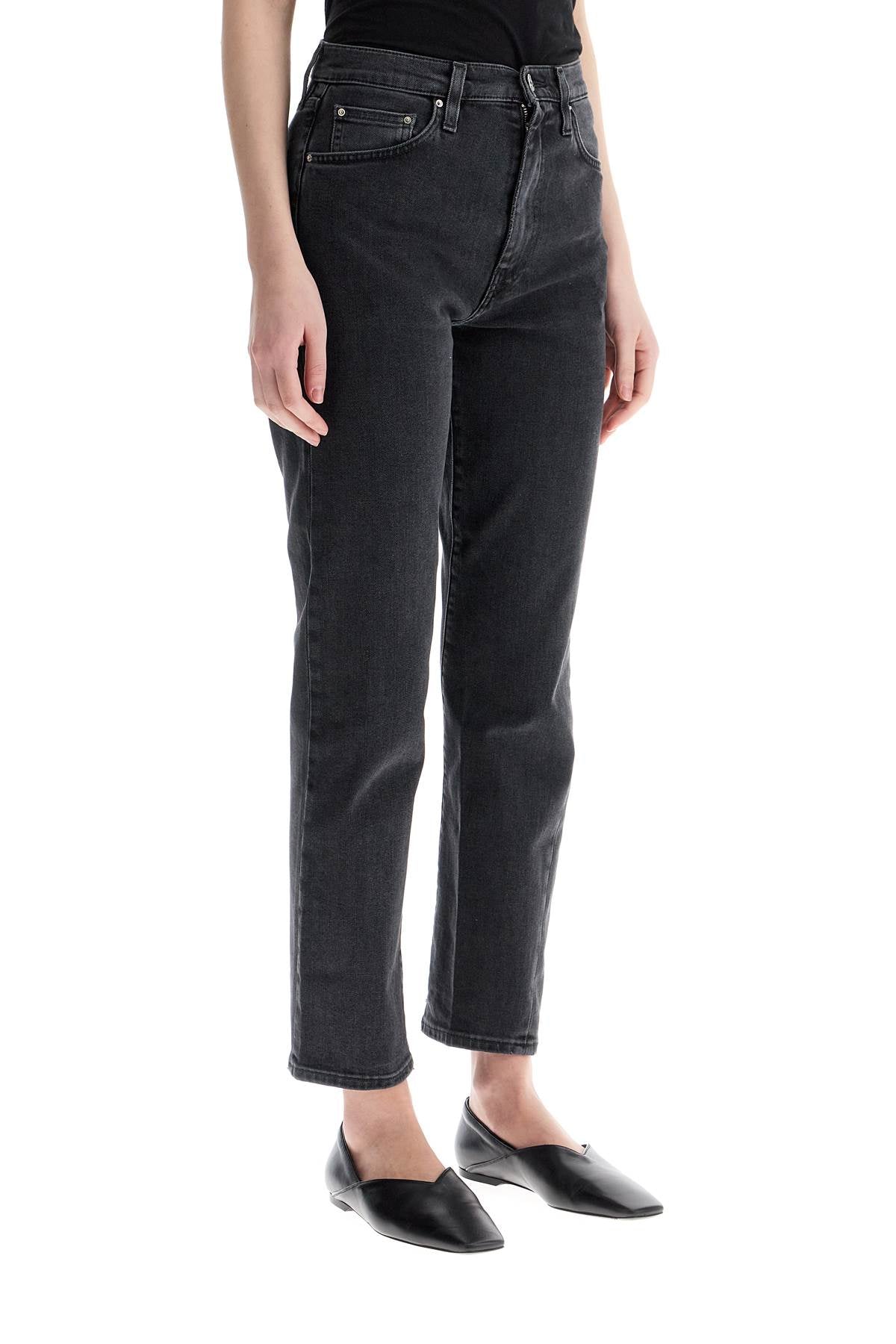 Toteme washed grey organic cotton jeans with twisted seams - VivaceVenus