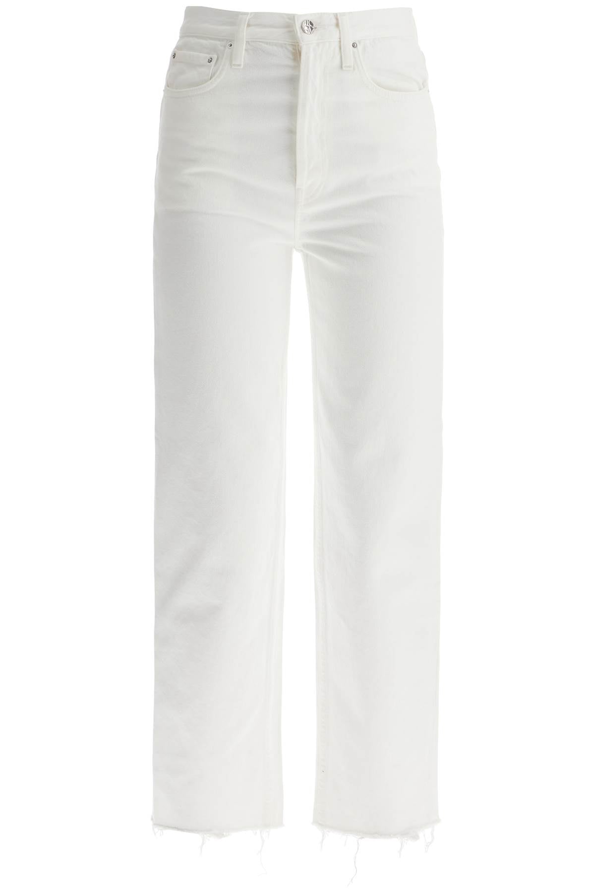 Toteme off-white organic cotton jeans with frayed hem - VivaceVenus