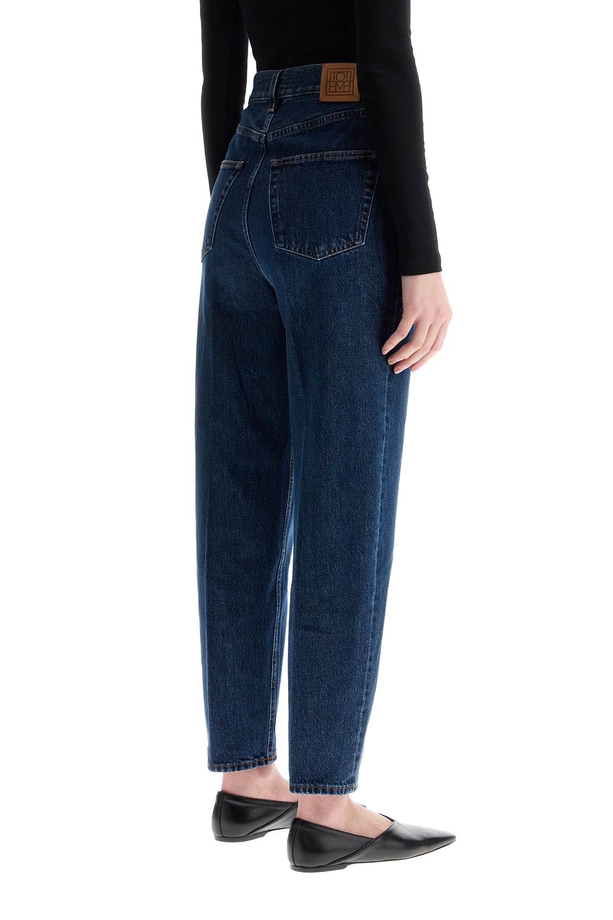 Toteme dark blue organic cotton tapered jeans - VivaceVenus