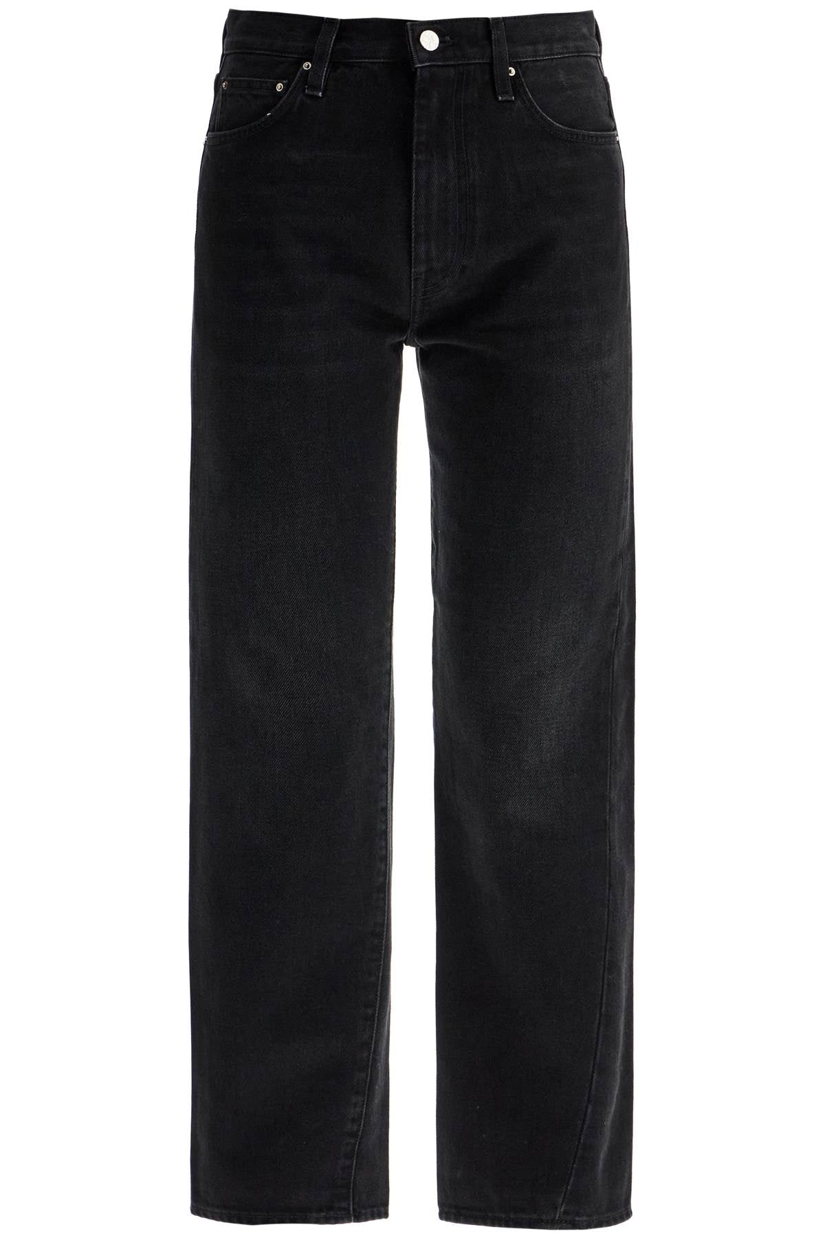 Toteme faded black organic cotton jeans with twisted seams - VivaceVenus