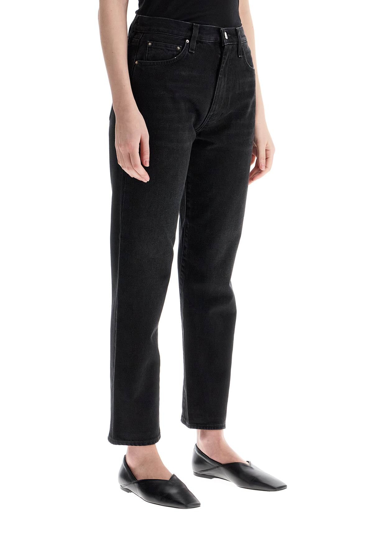 Toteme faded black organic cotton jeans with twisted seams - VivaceVenus