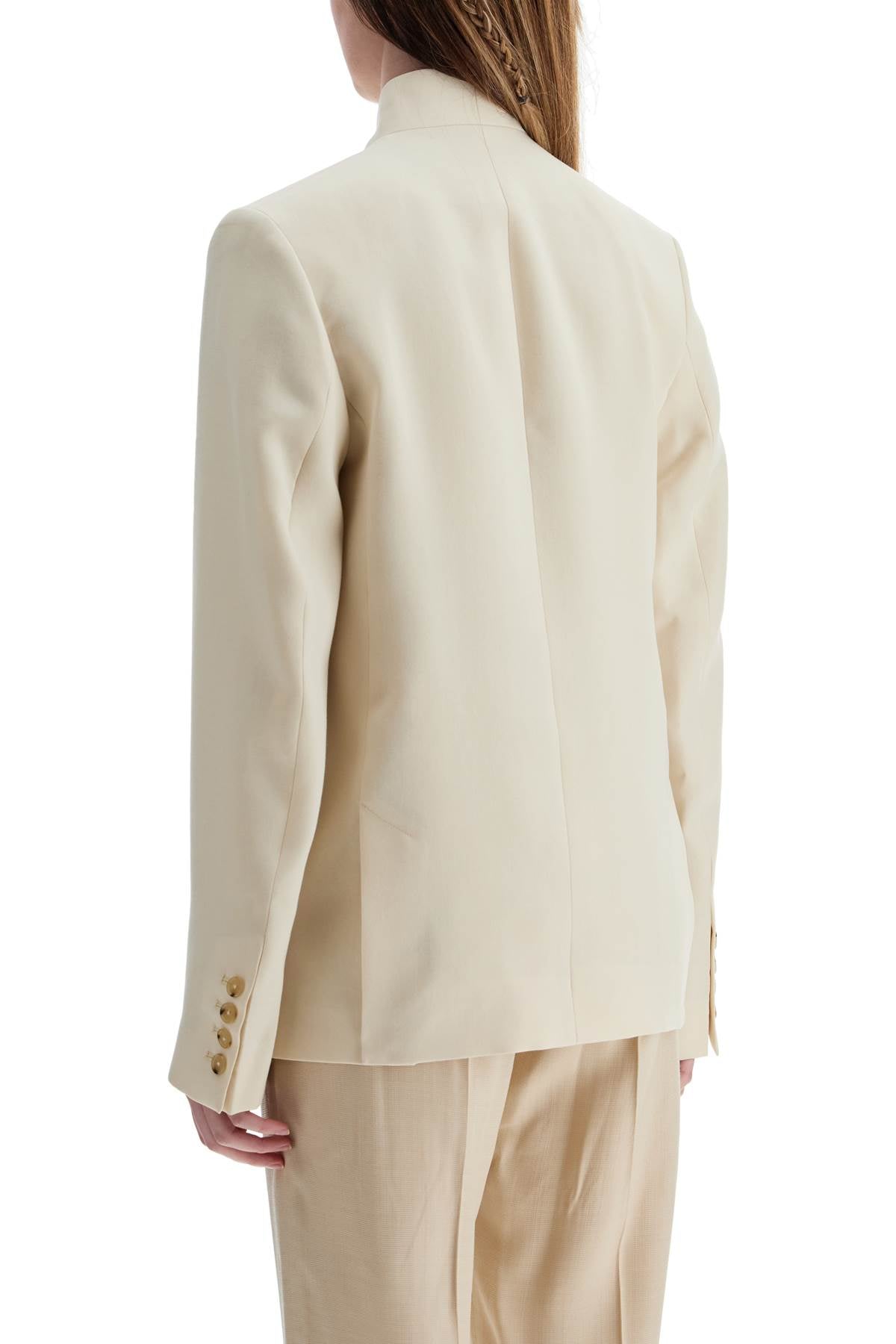 Toteme beige viscose blazer with high collar - VivaceVenus