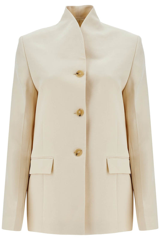 Toteme beige viscose blazer with high collar - VivaceVenus