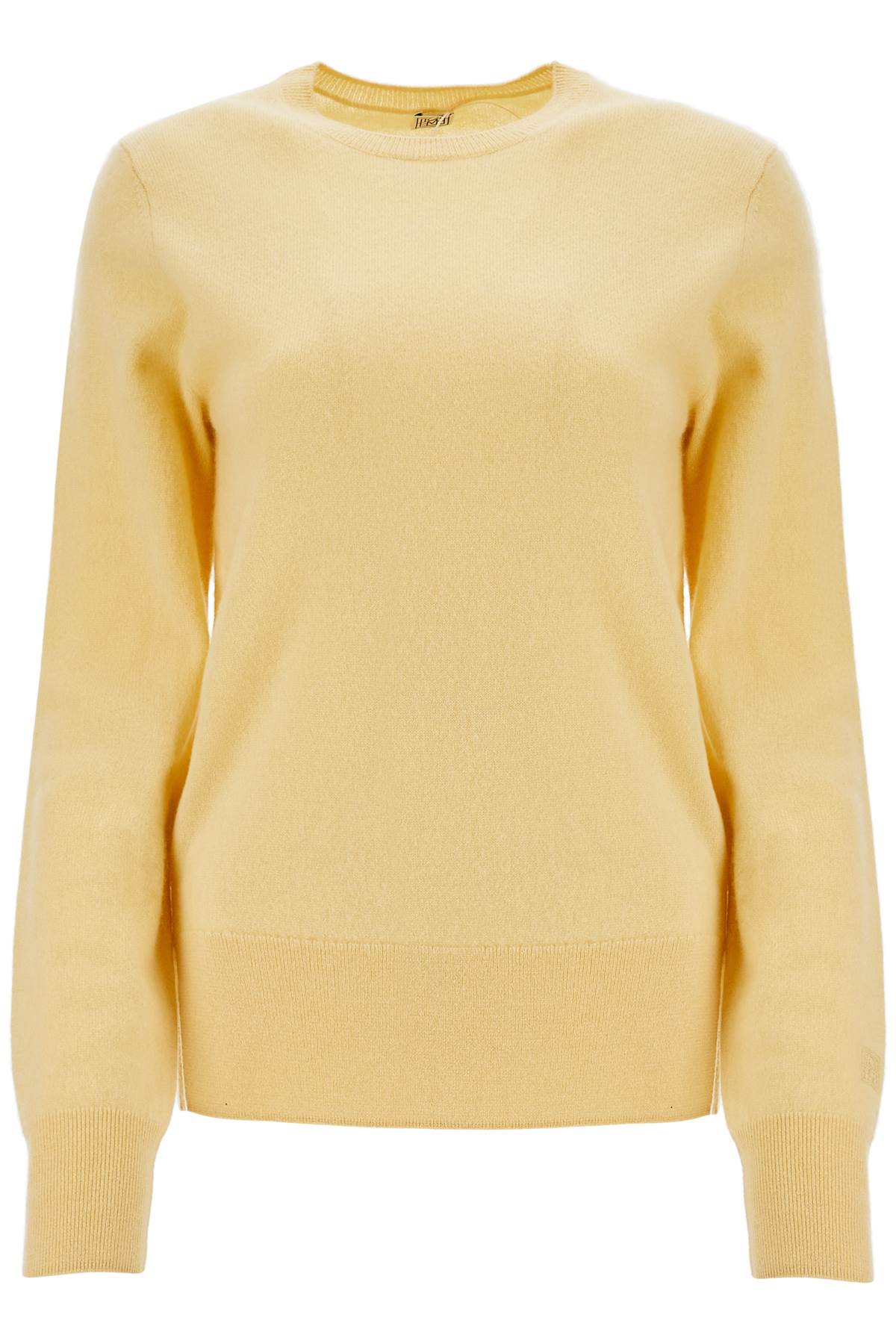 Toteme soft yellow cashmere sweater crew neck